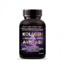 Kolagen ANTI-AGE z Kwasem Hialuronowym i Witaminą C 500 mg (60 tab) INTENSON