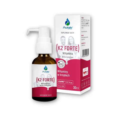 Witamina K2 FORTE (VitaMk7) 50 mcg w Kroplach 30 ml Avitale Aliness