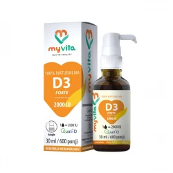 Naturalna Witamina D3 FORTE 2000 IU w płynie krople 30 ml MyVita