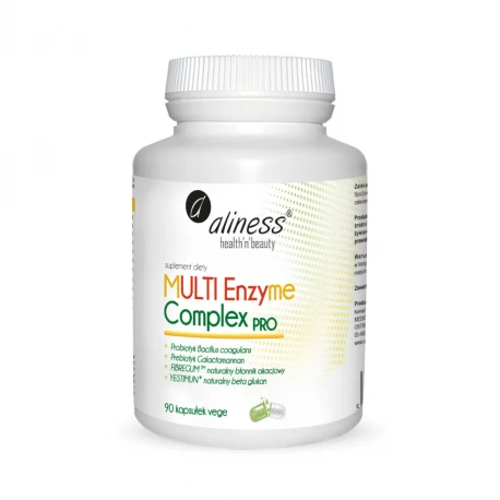 Enzymy Trawienne z Roślin MULTI Enzyme Complex PRO  (90 kaps) Aliness