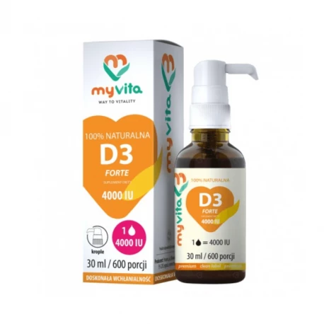 Witamina D3 FORTE 4000 IU Naturalna w płynie krople 30 ml MyVita