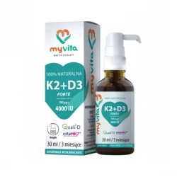 Witamina K2 MK-7 100 mcg + D3 FORTE 4000 IU w płynie krople 30 ml MyVita
