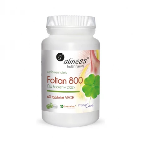 Folian dla Kobiet w Ciąży 800 mcg PrenaCare® (60 tab) VEGE Aliness