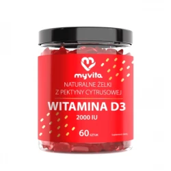 WITAMINA D3 2000 IU Naturalne Żelki z Pektyny Cytrusowej o Smaku Pomarańczowym (60 szt) MyVita