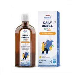 Daily Omega Kids 800 mg Omega-3 Nienasycone Kwasy Tłuszczowe DHA i EPA z Aromatem Cytrynowym dla Dzieci 250 ml Osavi