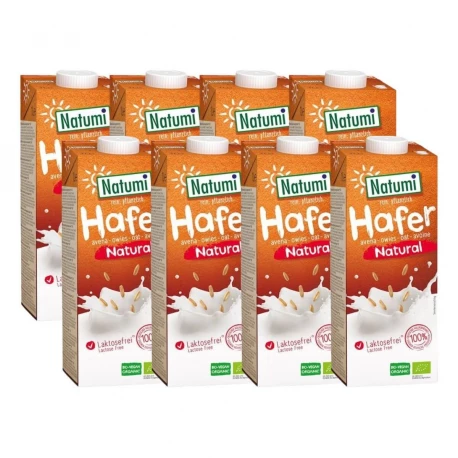 Zestaw 8x Napój Owsiany Naturalny BIO UHT Bez laktozy Bez Dodatków Cukru VEGE 8 x 1000 ml Natumi