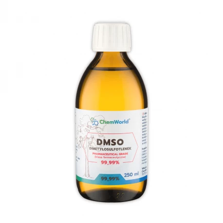 DMSO Dimetylosulfotlenek 99,99% 250 ml Szklana Butelka ChemWorld