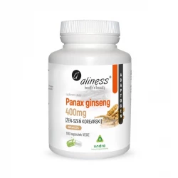 Panax Ginseng Żeń-Szeń Koreański Ekstrakt 400 mg ADAPTOGEN (100 kaps) VEGE Aliness