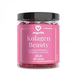 Kolagen Beauty Naturalne Żelki z Witaminą C Witaminą E i Biotyną (60 szt) MyVita