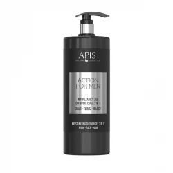 ACTION FOR MEN Nawilżający Żel do Mycia Ciała 3w1 Ciało Twarz Włosy 1000 ml Apis