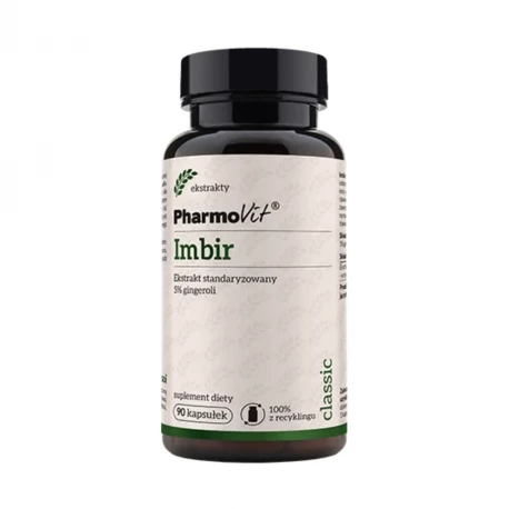 Imbir Standaryzowany Ekstrakt 5% Gingeroli 400 mg (90 kaps) Pharmovit