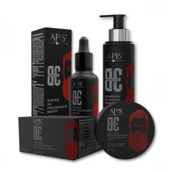 BEARD CARE Zestaw prezentowy do Pielęgnacji Brody Szampon Odżywka Olejek Apis