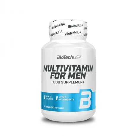 Zestaw Multiwitamin Minerałów Wyciągów Roślinnych i Aminokwasów dla Mężczyzn MULTIVITAMIN FOR MEN (60 tab) BioTechUSA