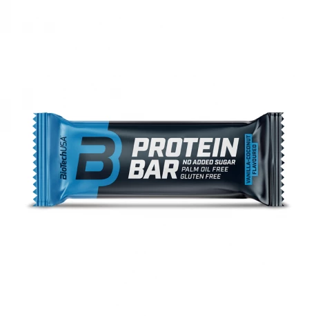 PROTEIN BAR Baton Białkowy z Polewą o Smaku Waniliowo-Kokosowym Niska zawartość cukru Bez Glutenu 70 g BioTechUSA