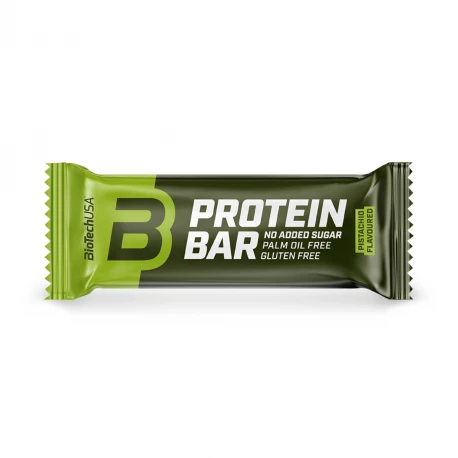 PROTEIN BAR Baton Białkowy z Polewą o Smaku Pistacjowym Niska zawartość cukru Bez Glutenu 70 g BioTechUSA