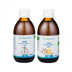Zestaw MMS Chloryn Sodu 27% 250 ml + Aktywator Kwas Cytrynowy 50% 250 ml ChemWorld