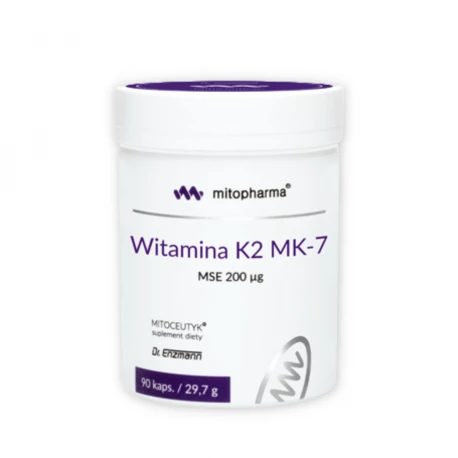 Witamina K2 MK-7 MSE 200 mcg Wsparcie kości i stawów Wysoko Przyswajalna Forma Dr Enzmann (90 kaps) Mito-Pharma