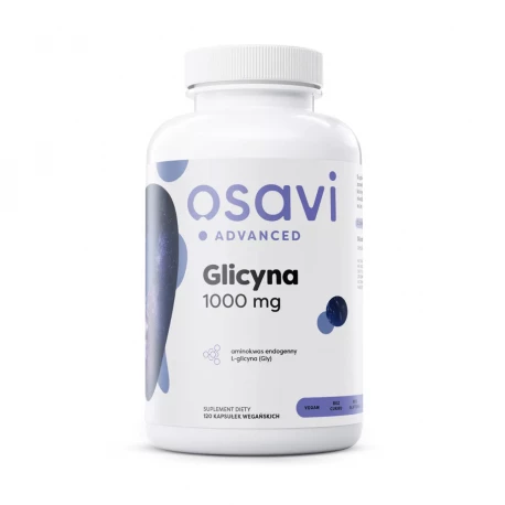 Glicyna 1000 mg L-glicyna Aminokwas Endogenny Wsparcie Układu Nerwowego VEGE (120 kaps) Osavi