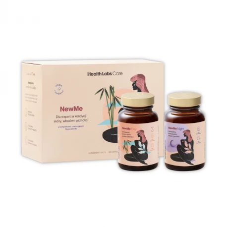NewMe Wsparcie Kondycji Skóry Włosów i Paznokci Zestaw Day & Night NOWA FORMUŁA (60 kaps) Health Labs Care