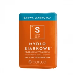 Mydło Siarkowe + Gliceryna Antytrądzikowe Kostka Barwa Siarkowa 100 g Barwa