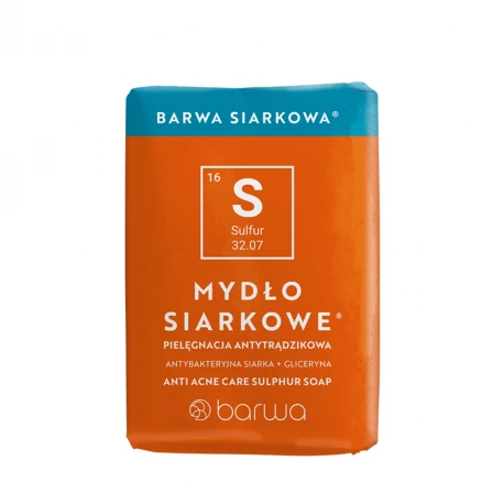 Mydło Siarkowe + Gliceryna Antytrądzikowe Kostka Barwa Siarkowa 100 g Barwa