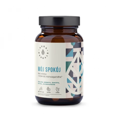 Mój Spokój Bez Stresu + KSM-66 Ashwagandha VEGE (60 kaps) Aura Herbals