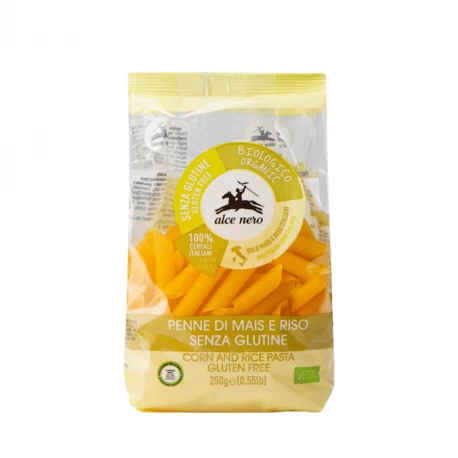 Makaron Ekologiczny Kukurydziano-Ryżowy Penne Bezglutenowy BIO 250 g Alce Nero