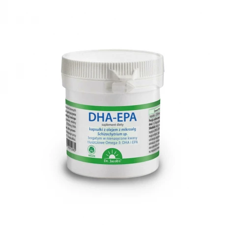Kwasy Tłuszczowe Omega-3 DHA EPA Vegan z Mikroalg (60 kaps) Dr. Jacob's