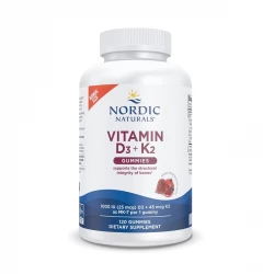 Vitamin D3 + K2 Gummies 1000 IU Witamina D3 + 45 mcg Witamina K2 (60 żelków) Nordic Naturals