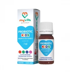 Probiotic KIDS Probiotyk 4 Otoczkowane Przebadane Szczepy Krople dla Dzieci 7 ml MyVita