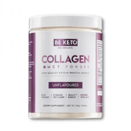 Czysty Hydrolizowany Keto Kolagen Wołowy z Olejem MCT w Proszku - Bezsmakowy 300 g BeKeto
