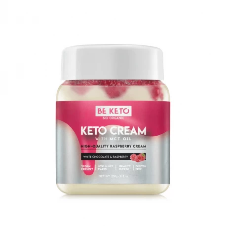 Keto Krem z Olejem MCT Biała Czekolada & Malina 250 g BeKeto
