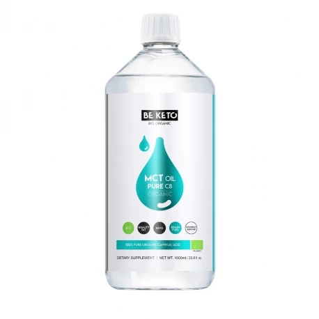 OLEJ MCT 100% BIO C8 Czysty Bezsmakowy 1000 ml BeKeto