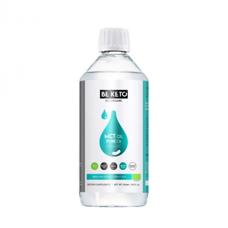 OLEJ MCT 100% BIO C8 Czysty Bezsmakowy 500 ml BeKeto