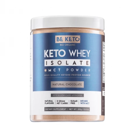 KETO Izolat Białka z Olejem MCT w Proszku - Naturalna Czekolada 300 g BeKeto