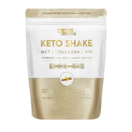 KETO SHAKE Mieszanka Tłuszczów i Białka Dieta Ketogeniczna - Francuska Wanilia 500 g BeKeto