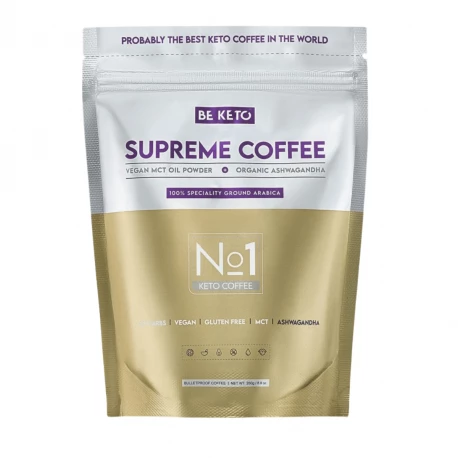 Keto Kawa z Olejem MCT i Organiczną Ashwagandhą SUPREME COFFEE Mielona Arabica 100% 250 g BeKeto