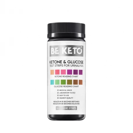 Test Paskowy Glukozy i Ciał Ketonowych na Podstawie Moczu (100 szt) BeKeto