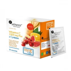 Witamina C 1000 mg z Cynkiem (30 saszetek) Odporność Aliness