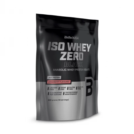 Odżywka Białkowa z Kreatyną i Aminokwasami ISO WHEY ZERO BLACK Izolat - Truskawka 500 g BioTechUSA