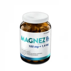 Magnez B6 (150 tab) Cytrynian Magnezu 100 mg + Chlorowodorek Pirydoksyny 1,4 mg Hauster