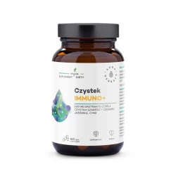 Czystek IMMUNO+ 600 mg Ekstraktu + Czosnek Jeżówka i Cynk Odporność (60 kaps) Aura Herbals