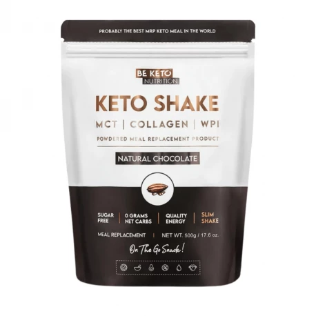Keto Shake MCT Kolagen Białko WPI Dieta Ketogeniczna - Naturalna Czekolada 500 g BeKeto