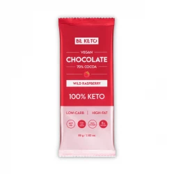 Keto Czekolada Wegańska z Olejem MCT - Dzika Malina 80 g BeKeto