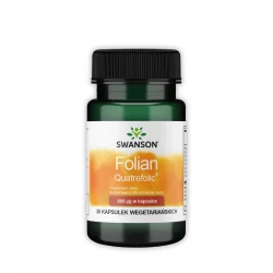 Kwas Foliowy Folate Metylofolian Quatrefolic 800 mcg (30 kaps) Swanson
