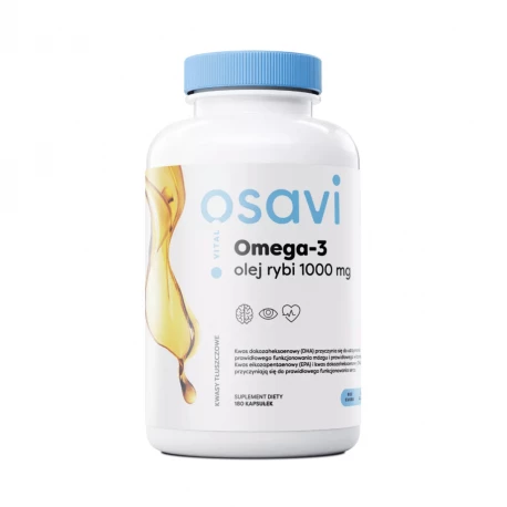 Omega-3 Olej Rybi 1000 mg o Smaku Cytrynowym (180 kaps) Osavi