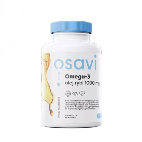 Omega-3 Olej Rybi 1000 mg o Smaku Cytrynowym (120 kaps) Osavi