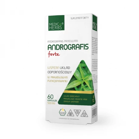 Andrografis Forte (Brodziuszka wiechowata) 500 mg Odporność (60 kaps) Medica Herbs