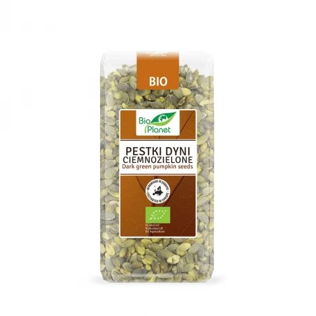 Pestki Dyni Ciemnozielone Łuskane BIO Ekologiczne Europejskie 350 g Bio Planet