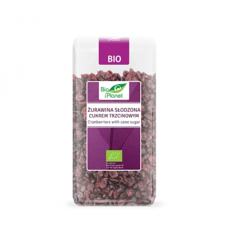 Żurawina Suszona Cięta Słodzona Cukrem Trzcinowym BIO Ekologiczna 400 g Bio Planet